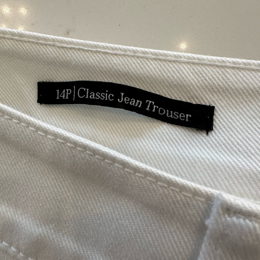 🤍 Talbots Patch Pocket Classic Jean Trousers – White – Size 14P - Picture 6 of 7